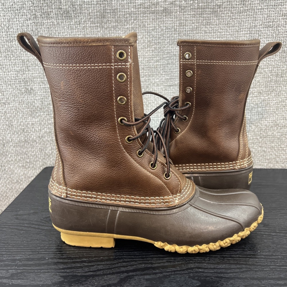 L.L. Bean‎ Women's Bean Boots 9N Narrow Brown Shearling Leather Vintage 90's New